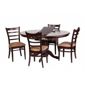 Jaguar 5 Piece Round Dining Setting with Extension 1060-1460D
